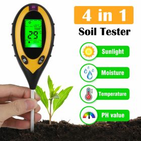 4 in 1 LCD Digital PH Tester Soil Water Moisture Light Temperature Test Meter