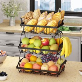 3 layers of fruit and vegetable baskets, placed the desktop, used for kitchen, storage vehicle, vegetable basket, steel wire storage organizer public