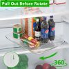 Lazy Susan Turntable Organizer for Refrigerator, Fridge Rectangle Lazy Susan for Cabinet, Pantry, Kitchen Countertop, Fridge Organization and Storage,