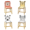 5 Piece Kiddy Table and Chair Set , Kids Wood Table with 4 Chairs Set Cartoon Animals (bigger table) (3-8 years old)