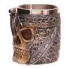 1pc Skull Knight Mug, Stainless Steel Viking Skull Mug, Creative Skeleton Beer Mug, Metal Skull Coffee Mug, Funny Gift, Home Kitchen Supplies