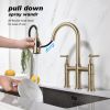 Transition bridge kitchen faucet with pull-down nozzle