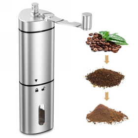 Hand Crank Pepper Conical Burr Grinder Coffee Beans Mill Muller Stainless Steel (Default: Default)