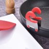 Stainless Steel Pot Spoon Holder; Anti-Scald Silicone Grip Pot Clip Holder For Spoon; Kitchenware Bowl Clip; Cooking Utensils Tools